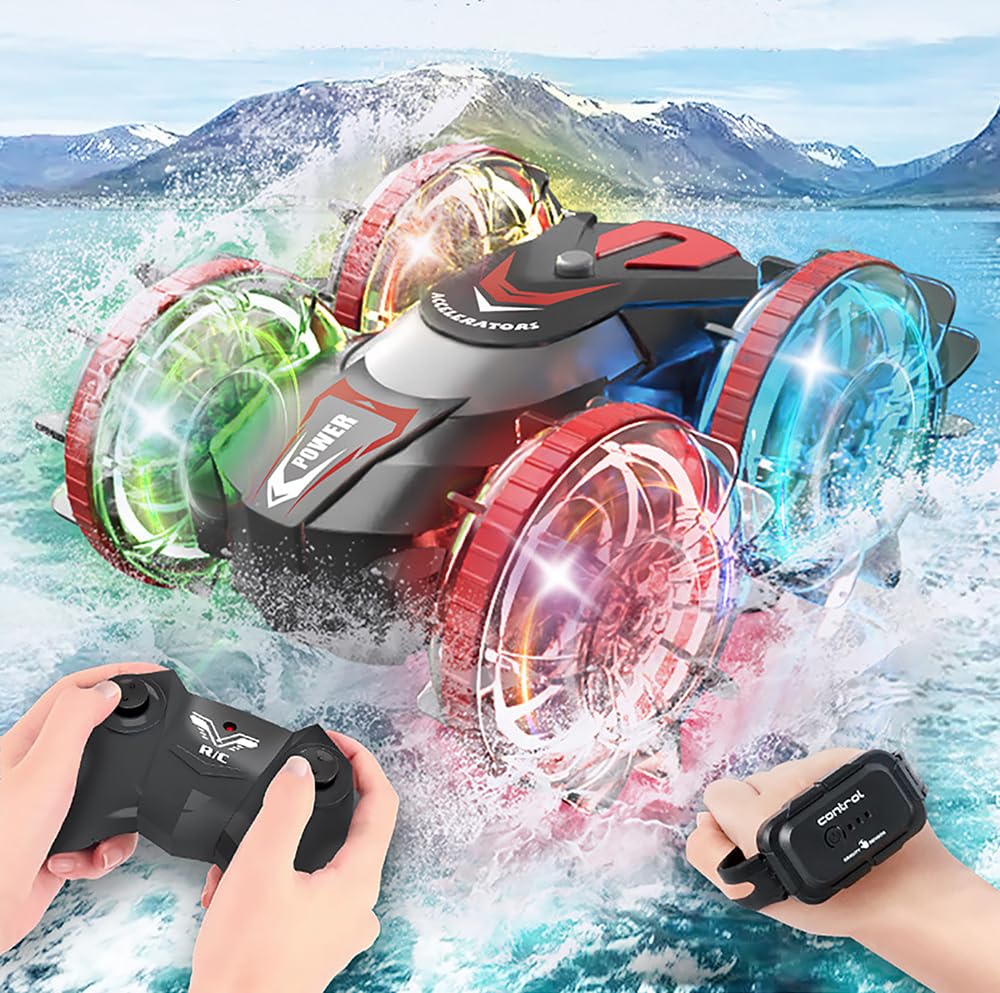 Amazon.co.jp: ラジコンカー 水陸両用 両面走行 2.4Ghz 防水 回転360